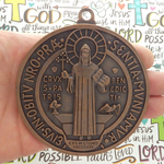 St Benedict Medal Door Ornament Copper Pewter Extra Large