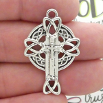 Celtic Cross Charm Silver Pewter