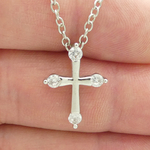 Rhinestone Childs Cross Necklace