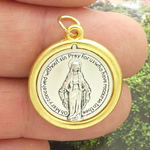 Miraculous Medal Charm for Sale in Silver and Gold Pewter