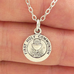 First Holy Communion Charm Pendant with 18 Inch Necklace