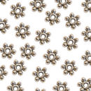 Daisy Bead 6.5-mm Spacer Beads in Antique Silver Pewter Beads 50 Pieces Per Package