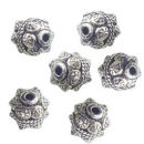 Round 10-mm Bali Beads in Antique Silver Pewter Beads 3 Pieces Per Package with Rope Accents