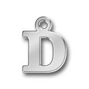 Letter Charm D Antique Silver Pewter