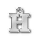 Letter Charm H Antique Silver Pewter