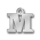 Letter Charm M Antique Silver Pewter