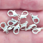 Silver Lobster Clasp 12mm x 7mm in Base Metal Bag of 10 Pieces