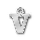 Letter Charm V Antique Silver Pewter