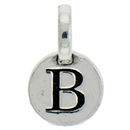 Round B Initial Charm Letter Silver Pewter