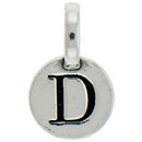 Round D Initial Charm Letter Silver Pewter