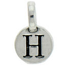 Round H Initial Charm Letter Silver Pewter