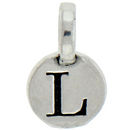 Round L Initial Charm Letter Silver Pewter