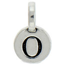 Round O Initial Charm Letter Silver Pewter