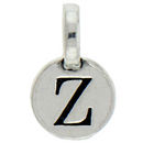 Round Z Initial Charm Letter Silver Pewter